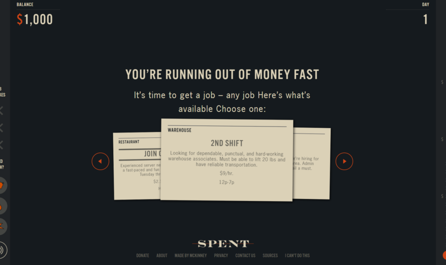 «Spent» – It’s just stuff. Until you don’t have it.
