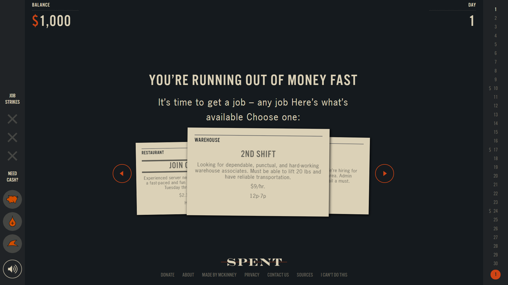 “Spent” – It’s just stuff. Until you don’t have it.