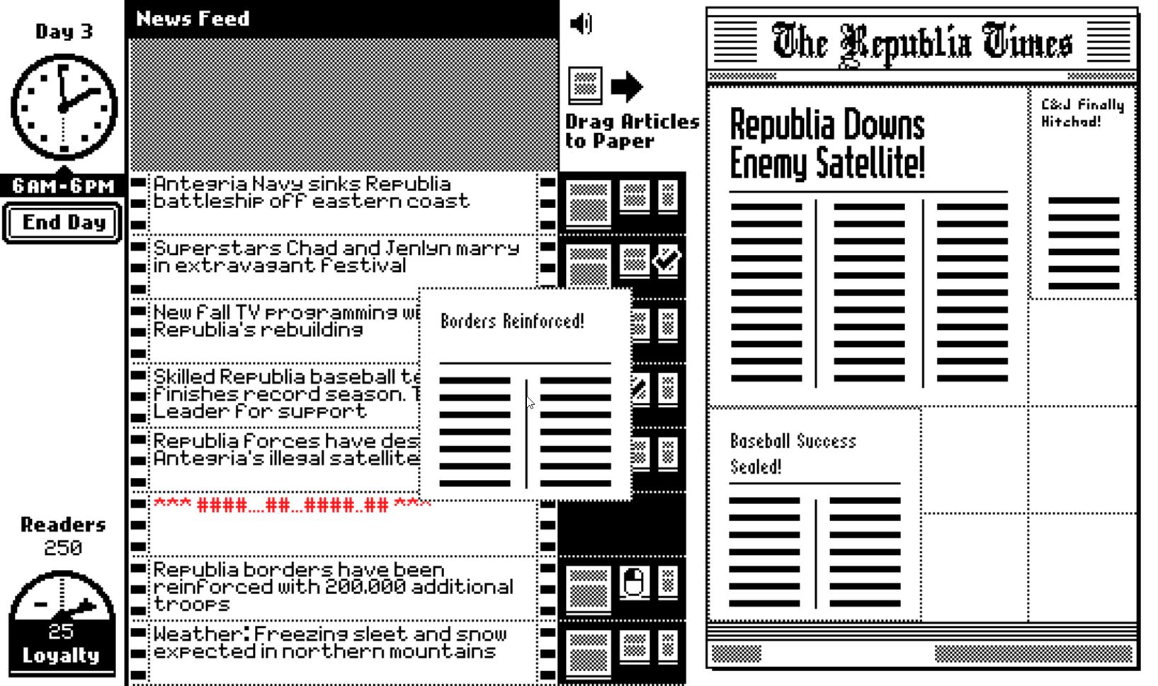 “The Republia Times” – Overskrifter og skriftstørrelse betyr noe