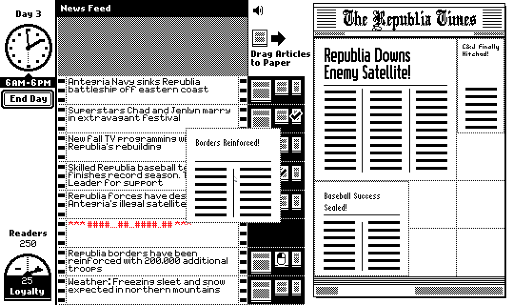 «The Republia Times» – Overskrifter og skriftstørrelse betyr noe
