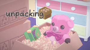 Åpningsbildet fra spillet Unpacking.